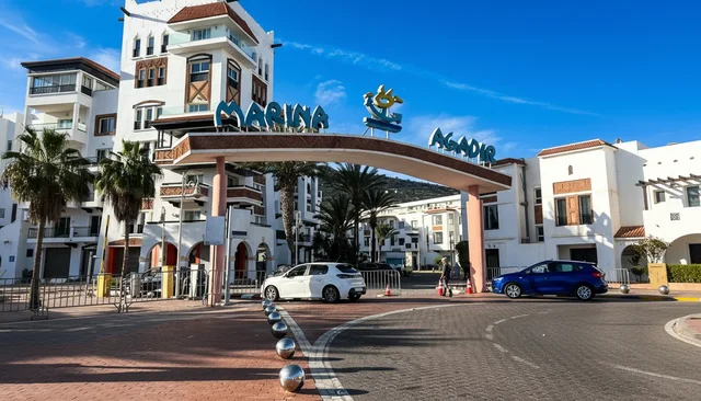 Street scene and buildings in central Agadir